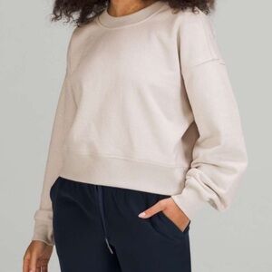 Lululemon Perfectly Oversized Cropped Crew Spark White Opal Size 8